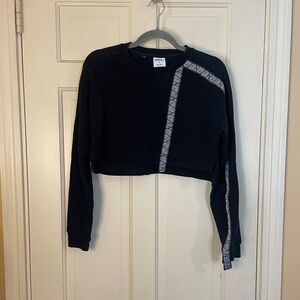 Gymshark Size Small S Black 24 7 Ribbon Cropped Crew Neck Long Sleeve Sweatshirt